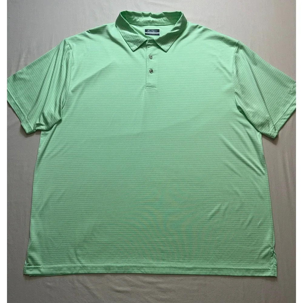 Ben Hogan Performance Mens‎ 3XL Polo Shirt Green Striped Short Sleeve Golf Top